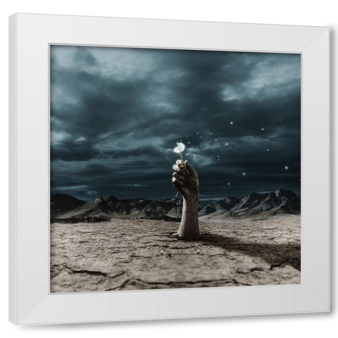 The End White Modern Wood Framed Art Print by F, Terry