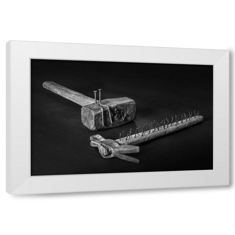 The Revenge Of The Nails White Modern Wood Framed Art Print by Toniolo, Giorgio