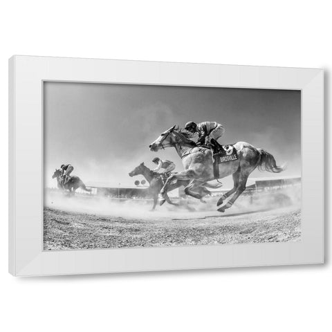 Birdsville Through The Dust White Modern Wood Framed Art Print by Lee Chapman, Sharon