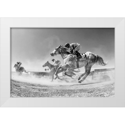 Birdsville Through The Dust White Modern Wood Framed Art Print by Lee Chapman, Sharon