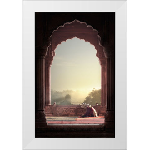 Prayer White Modern Wood Framed Art Print by Jonas, Nadav