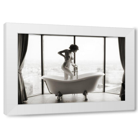 Highbath White Modern Wood Framed Art Print by Goryunov, Georgy