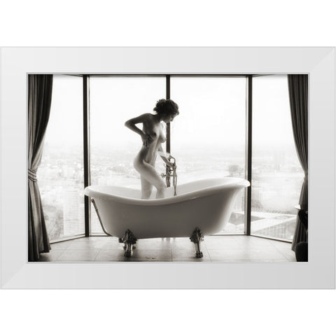 Highbath White Modern Wood Framed Art Print by Goryunov, Georgy