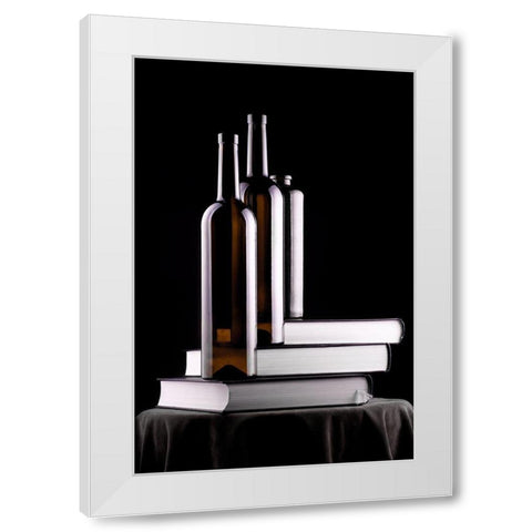Still Life With Books White Modern Wood Framed Art Print by Barkow, Brig