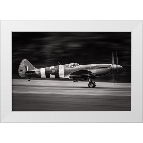 Spitfire Mk Xix White Modern Wood Framed Art Print by JLP