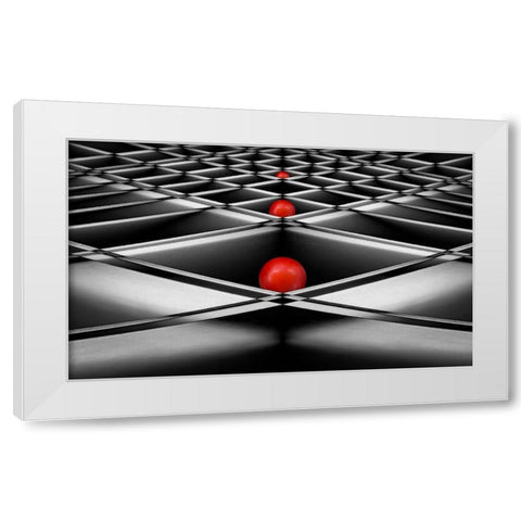 Lined Up White Modern Wood Framed Art Print by Hammer, Jacqueline