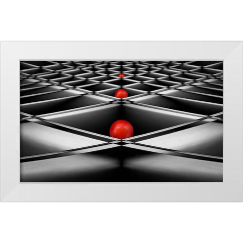 Lined Up White Modern Wood Framed Art Print by Hammer, Jacqueline