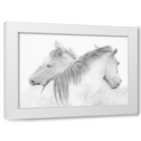 Horses White Modern Wood Framed Art Print by Stas, Marie-Anne