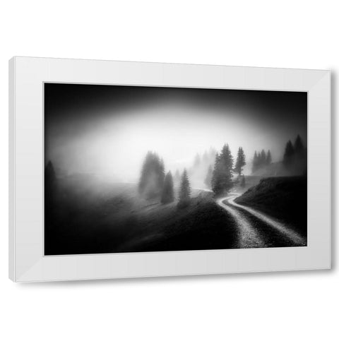 In The Mountains White Modern Wood Framed Art Print by Keller, Nic