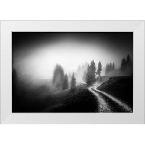 In The Mountains White Modern Wood Framed Art Print by Keller, Nic