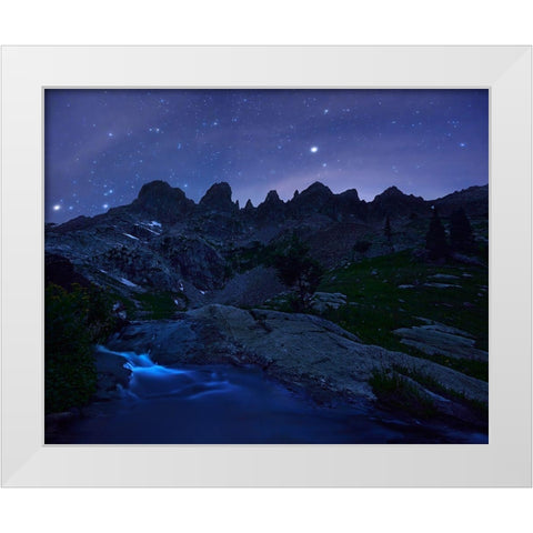 Sleepless Under Zodiac Ridge White Modern Wood Framed Art Print by Xu, Mei