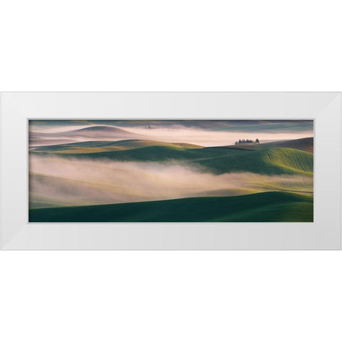 Dream Land In Morning Mist-2 White Modern Wood Framed Art Print by Li, Austin