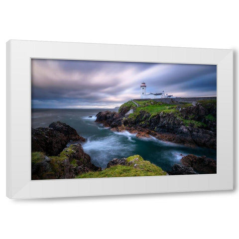 Fanad Head Lighthouse White Modern Wood Framed Art Print by Gastager, Daniel
