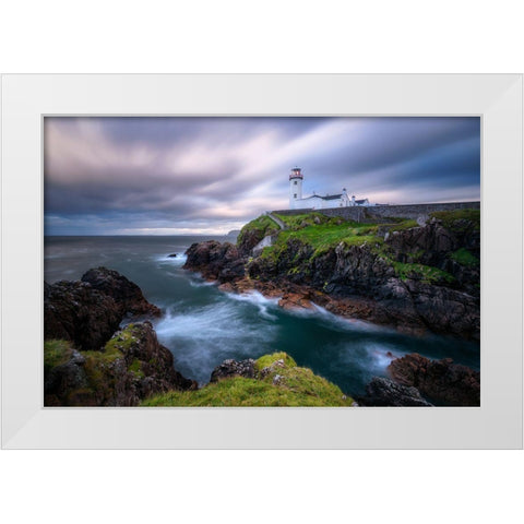 Fanad Head Lighthouse White Modern Wood Framed Art Print by Gastager, Daniel