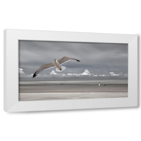 Seaside Mood White Modern Wood Framed Art Print by Depaepe, Yvette