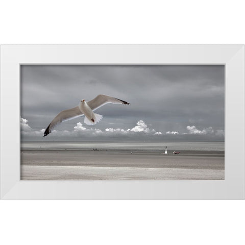 Seaside Mood White Modern Wood Framed Art Print by Depaepe, Yvette