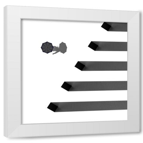 Shadows White Modern Wood Framed Art Print by Bunjamin, Antonyus