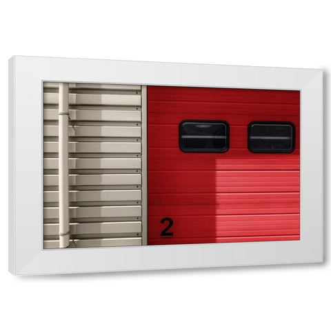 Number 2 White Modern Wood Framed Art Print by Van Maastricht, Henk