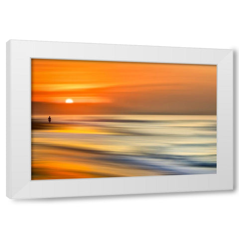 Beach Dream White Modern Wood Framed Art Print by Green, Phil