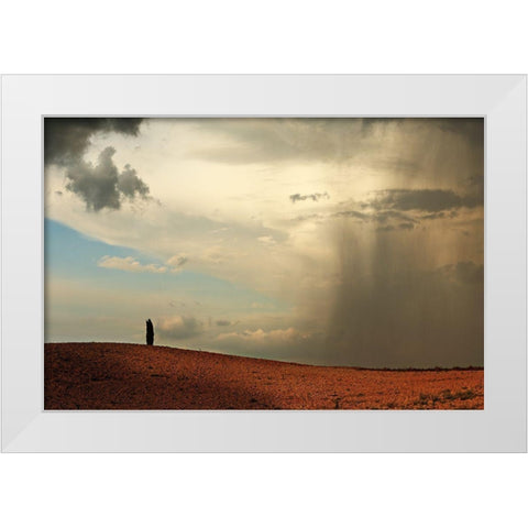 The Rain Comes White Modern Wood Framed Art Print by Riha, Milan