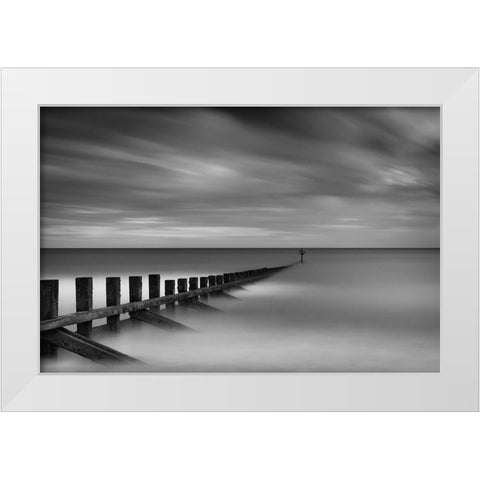 Quiet Evening White Modern Wood Framed Art Print by Erik Rosenborg, Jon