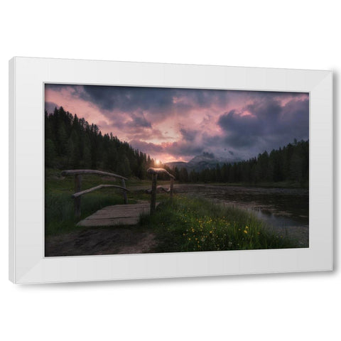 [ ] White Modern Wood Framed Art Print by Martin Castan, David