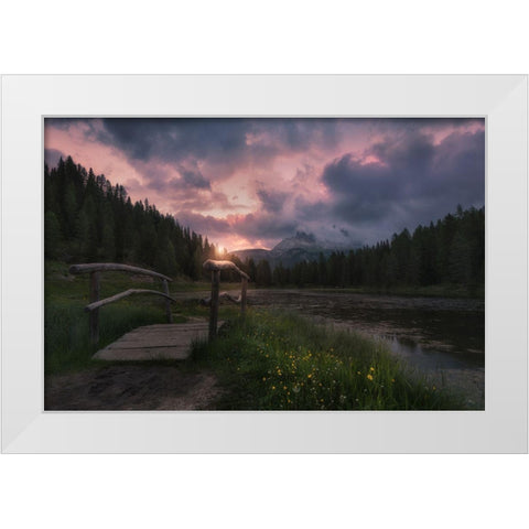 [ ] White Modern Wood Framed Art Print by Martin Castan, David