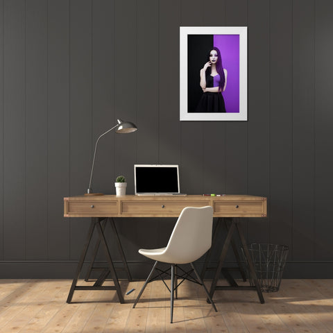 Paint It Black ... And Purple White Modern Wood Framed Art Print by Kostadinov, Bobby