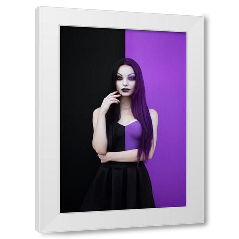 Paint It Black ... And Purple White Modern Wood Framed Art Print by Kostadinov, Bobby