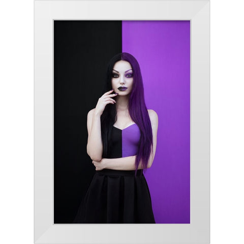 Paint It Black ... And Purple White Modern Wood Framed Art Print by Kostadinov, Bobby