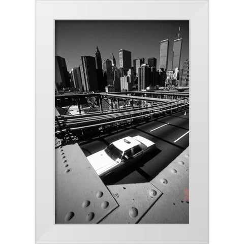 Brooklyn Bridge II White Modern Wood Framed Art Print by Matthes, Dieter