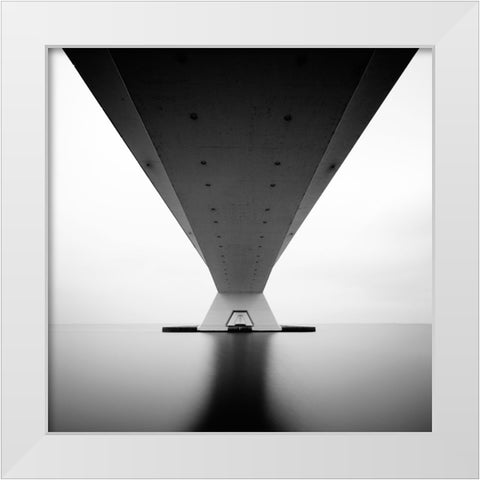 Zeeland Bridge White Modern Wood Framed Art Print by Cheetham, Steve