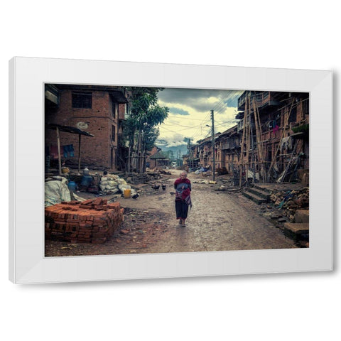 Alone White Modern Wood Framed Art Print by Al Farsi, Haitham
