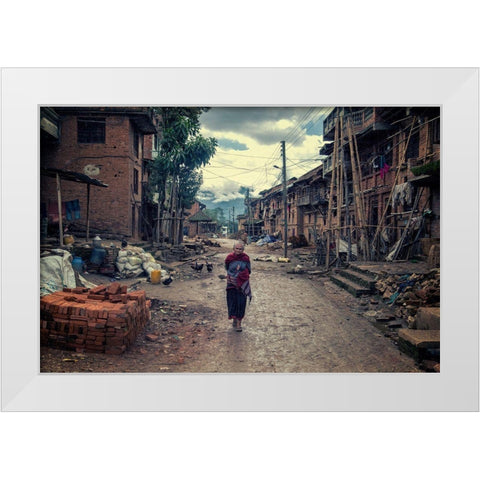 Alone White Modern Wood Framed Art Print by Al Farsi, Haitham