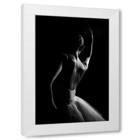 N-T White Modern Wood Framed Art Print by Medeiros, Paulo