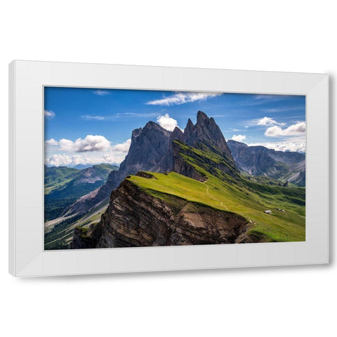 On The Edge White Modern Wood Framed Art Print by Krivec, Ales