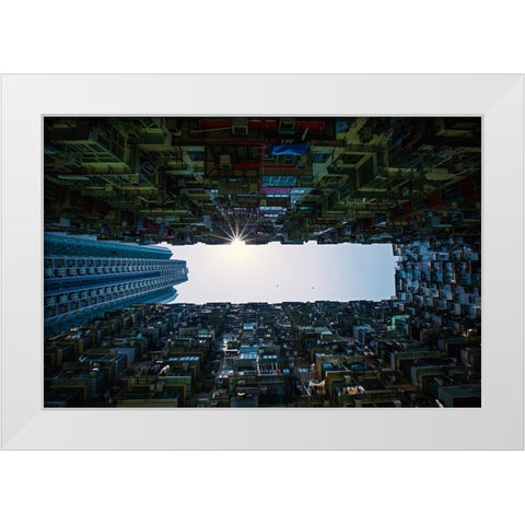 Yick Cheong Building White Modern Wood Framed Art Print by Her, Heung-mu