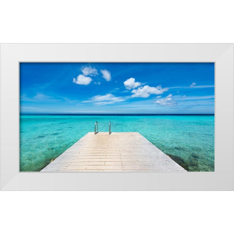 Caribbean Dream White Modern Wood Framed Art Print by Leske, Mike