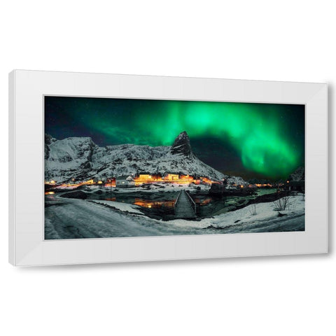 Over The Mountain White Modern Wood Framed Art Print by Zhu, Jingshu