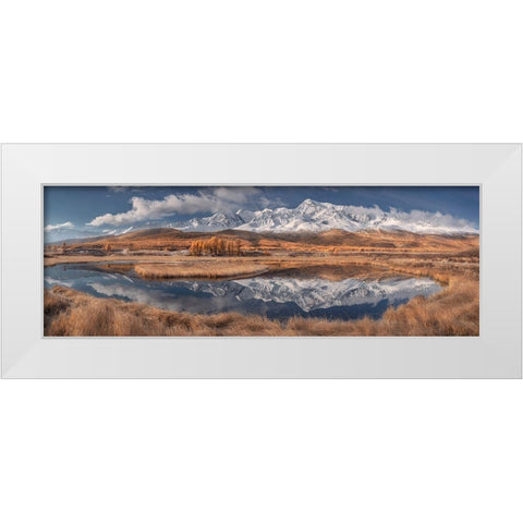 Mirror For Mountains 3 White Modern Wood Framed Art Print by Shcherbina, Valeriy