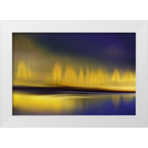 Yellow Night White Modern Wood Framed Art Print by Westum, Heidi