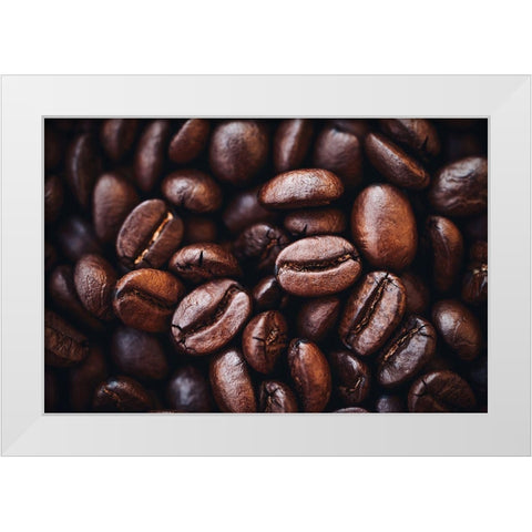 Smile White Modern Wood Framed Art Print by Karina, Aleksandrova