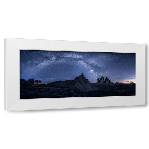 Stars In The Dolomites White Modern Wood Framed Art Print by Gastager, Daniel