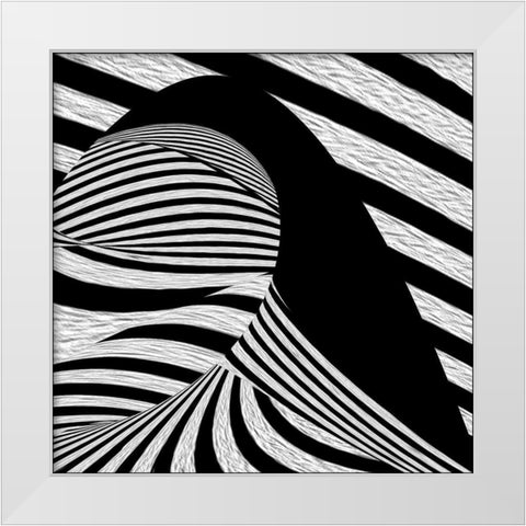 Black Wave White Modern Wood Framed Art Print by Claes, Gilbert