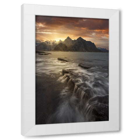 Midnight Sun II White Modern Wood Framed Art Print by Martin Castan, David