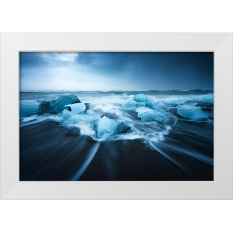 Blue Ice White Modern Wood Framed Art Print by Martin Castan, David