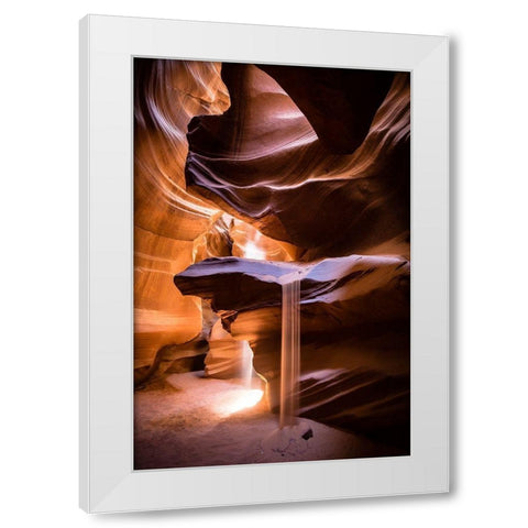 Sand Fall White Modern Wood Framed Art Print by Jansky, Walde