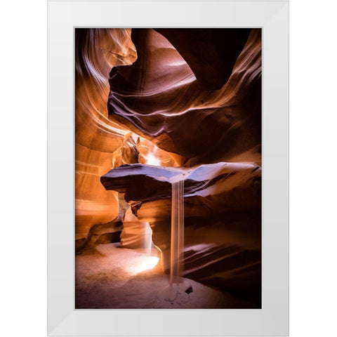 Sand Fall White Modern Wood Framed Art Print by Jansky, Walde