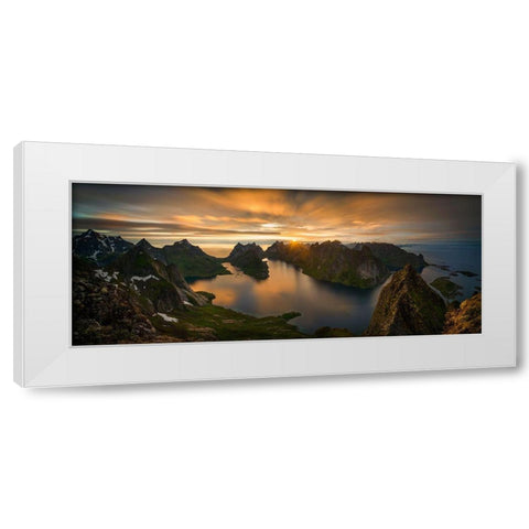 Helvete Midnight Sun White Modern Wood Framed Art Print by Kruczynski, Wojciech