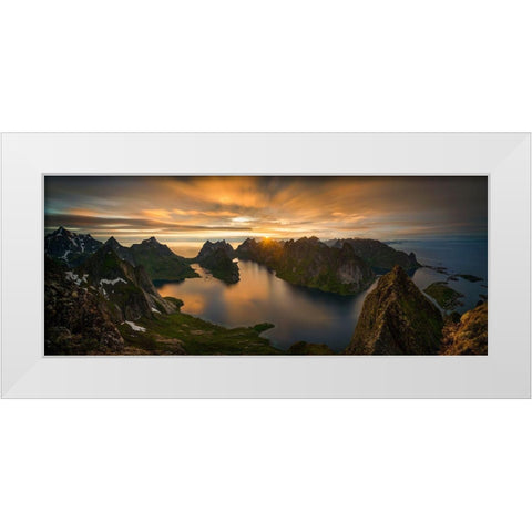 Helvete Midnight Sun White Modern Wood Framed Art Print by Kruczynski, Wojciech
